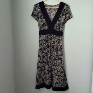 Apt. 9 Black and Cream Faux Wrap Dress